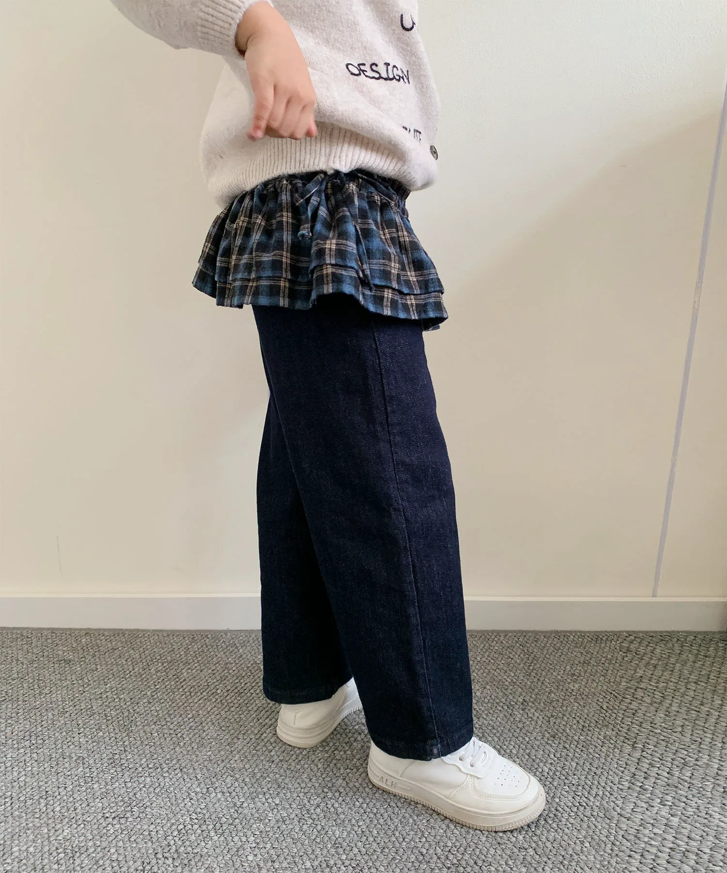 Детские многослойные джинсовые брюки Aimoha Kids, Navy — фото 3