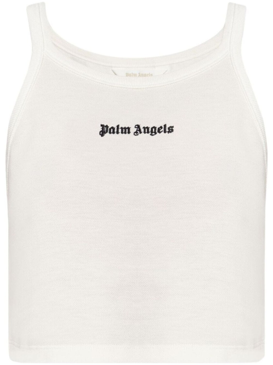 

Palm Angels ребристая майка с вышитым логотипом, белый
