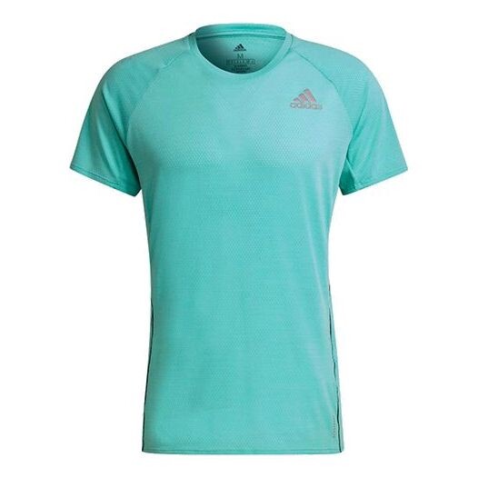 

Футболка adi runner tee reflective sports round neck short sleeve mint green Adidas, зеленый