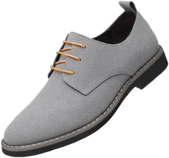 

Мужские лоферы - классические повседневные туфли на шнуровке, лодочные туфли с круглым носком, резиновая подошва, верх из ПУ, ретро-стиль для весны/лета/осени Hhhchpm, серый