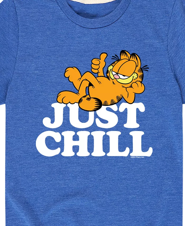 Футболка с принтом Just Chill для мальчиков Garfield, синий — фото 3