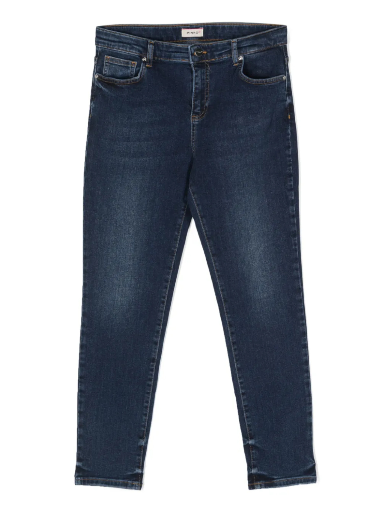 

Pinko Kids зауженные джинсы с вышитым логотипом, синий