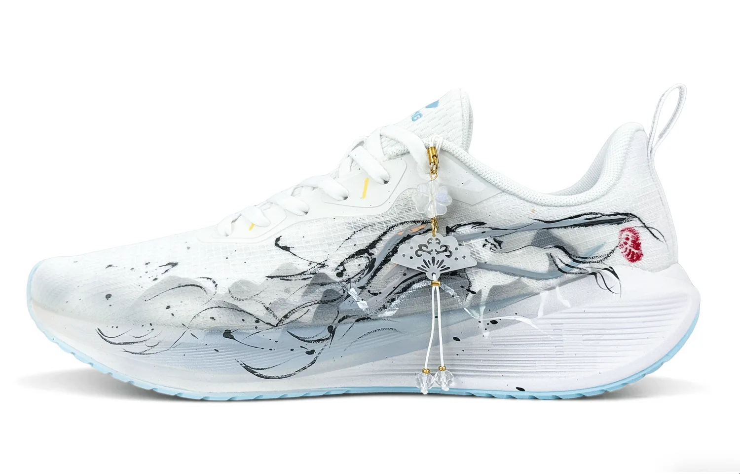 Li-Ning Wuyue Slip Resistant Abrasion Resistant низкие кроссовки для бега мужские бело-серые