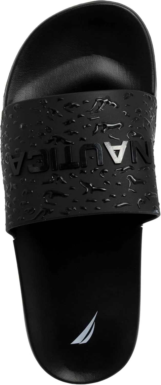 Сандалии-слайды мужские с открытым носком, удобные, Nautica, Black X Rain Water — фото 4