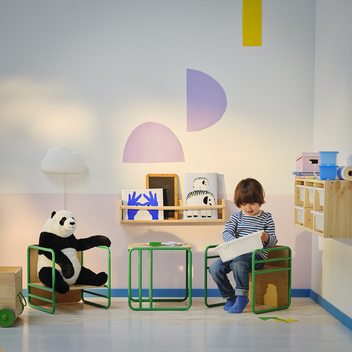 Многофункциональный детский стул/столик, зеленый IKEA Småskrake — фото 2