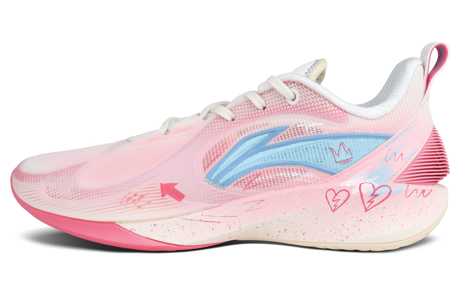 

Мужские низкие баскетбольные кроссовки LiNing Speed 2V2 с амортизацией и износостойкостью, розовые