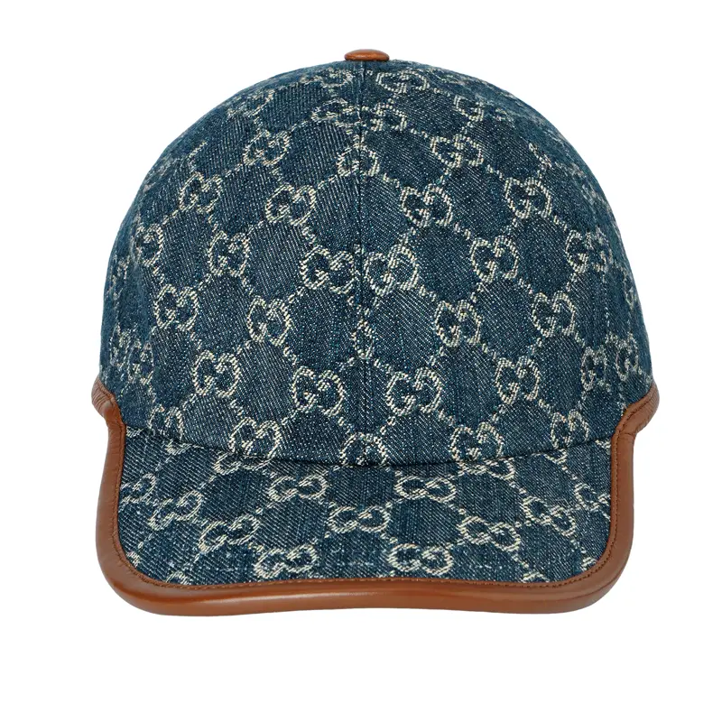 GUCCI Хлопковая бейсболка мужская синяя, Blue — фото 3