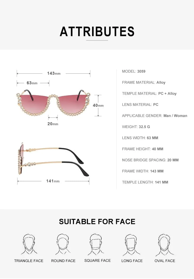 

Женские солнцезащитные очки без оправы с бриллиантовой инкрустацией — модные очки для уличной фотографии в европейском и американском стиле Gksbnck, C2-1