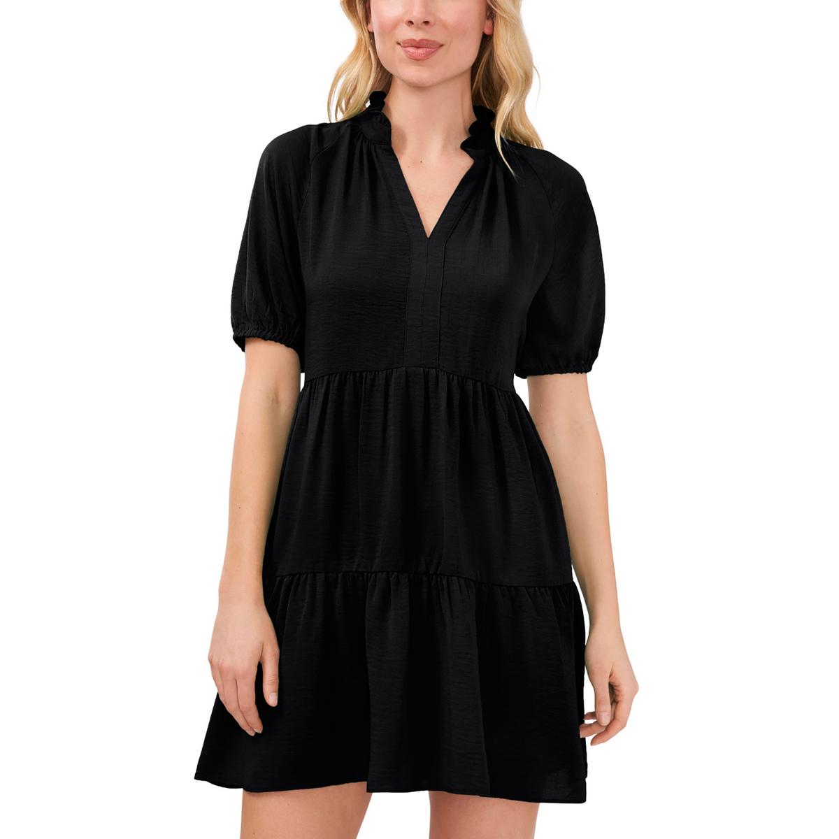 

Женское короткое мини-платье с V-образным вырезом CeCe, цвет rich black