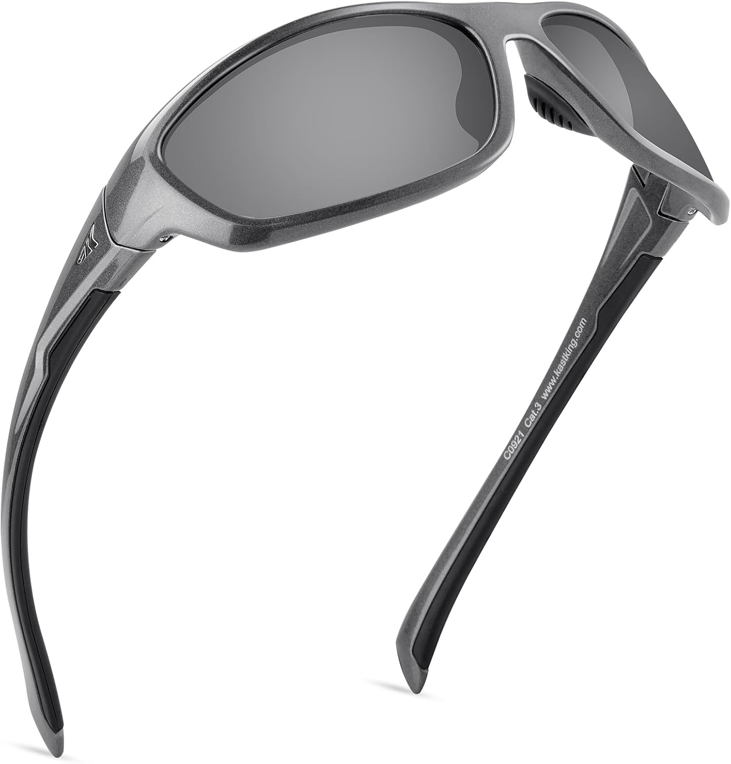 

Поляризованные спортивные солнцезащитные очки KastKing Hiwassee для мужчин и женщин, солнцезащитные очки-обтекатели для рыбалки, велоспорта и бега, защита от УФ-излучения, Frame: Gloss Metalic Gun / Lens: Silver Mirror