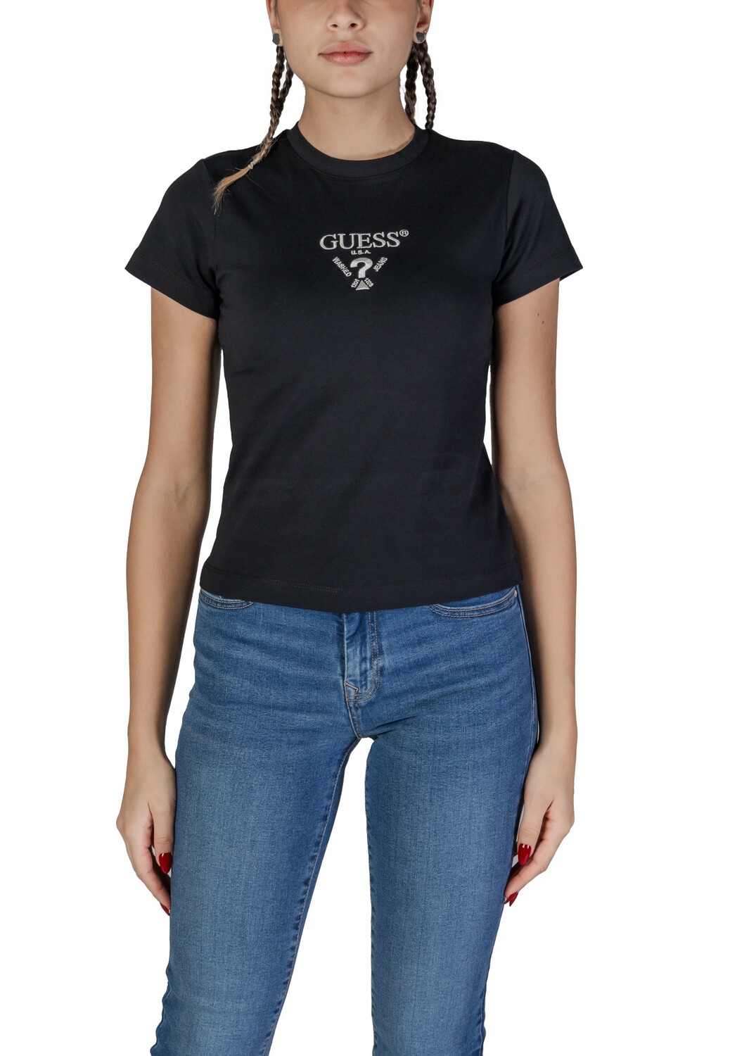 

Футболка женская GUESS короткая, черный