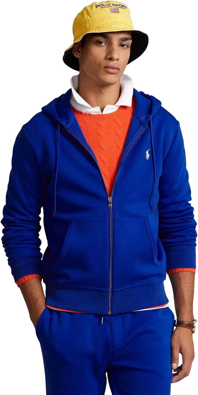 POLO RALPH LAUREN Мужская худи на молнии из двойного трикотажа, Rl Royal Blue — фото 2