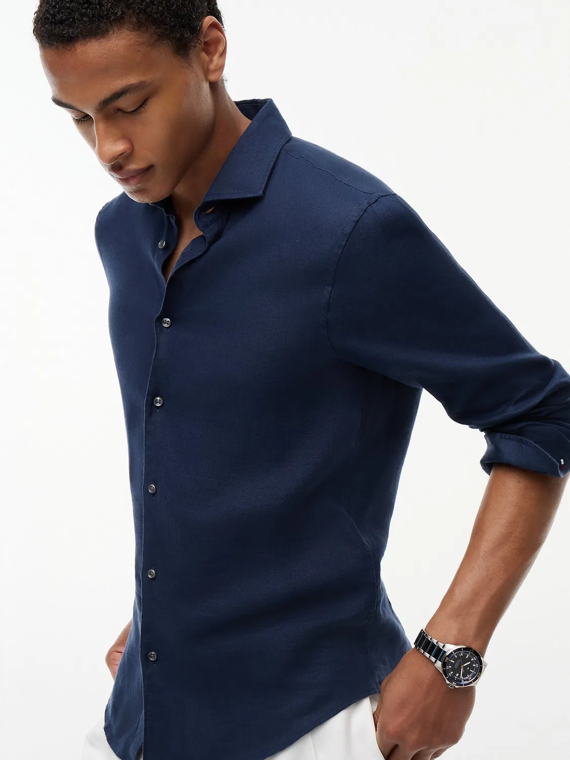 Деловая рубашка приталенного кроя 'Нью-Йорк' Tommy Hilfiger, Navy — фото 4