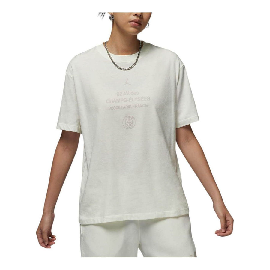 

Футболка (WMNS) Air Jordan Paris Saint-Germain T-shirt 'Sail', бежевый