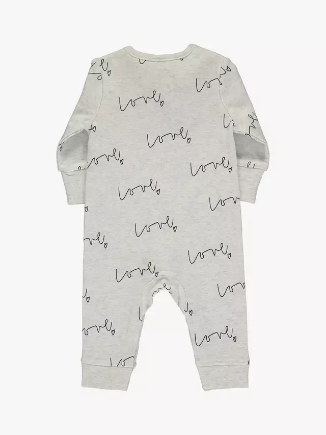 Детский комбинезон с длинными рукавами Love Script, серый From Babies with Love — фото 2