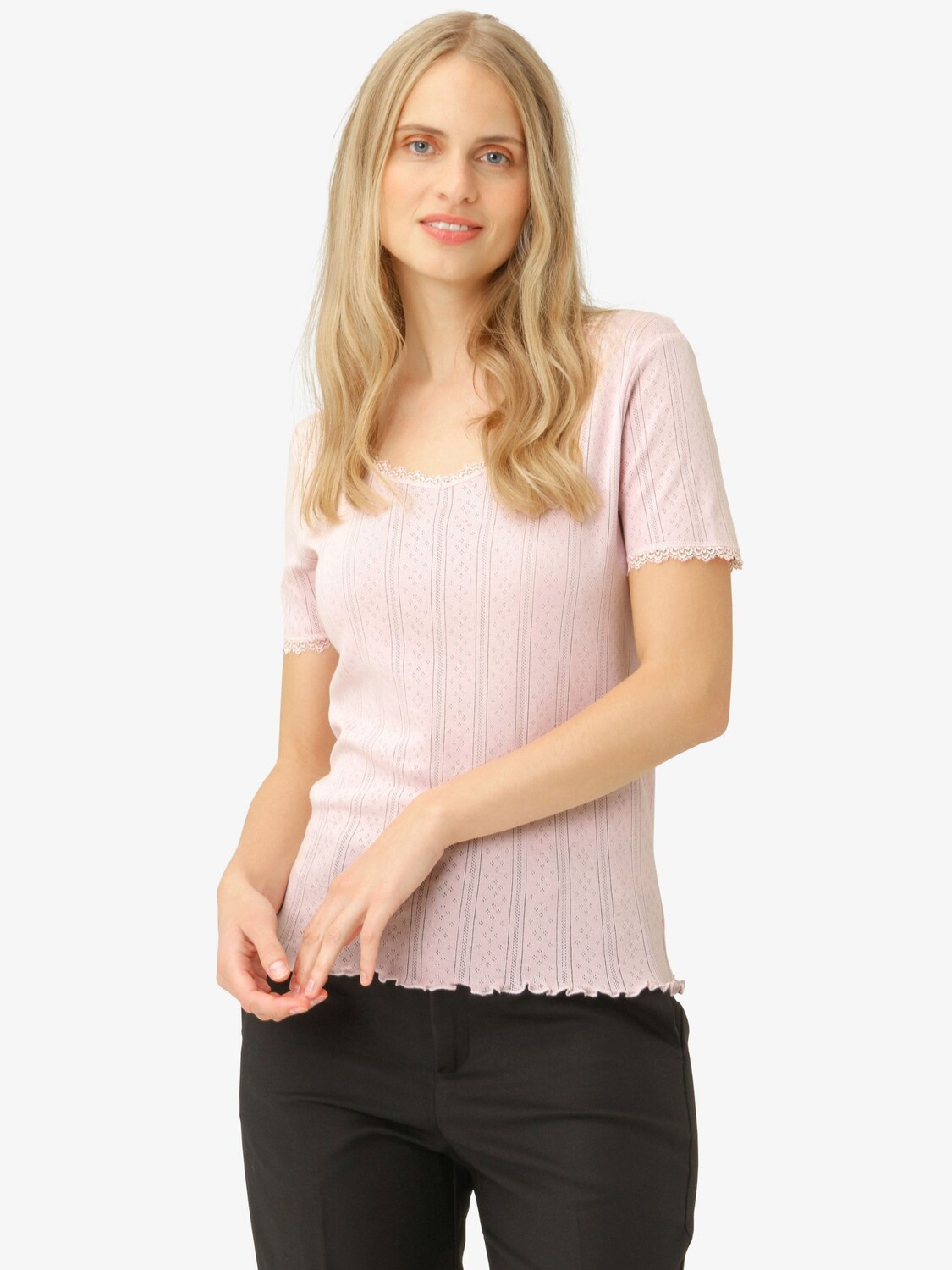 

Футболка Noa Noa Mindy Pointelle из органического хлопка, очаровательная орхидея