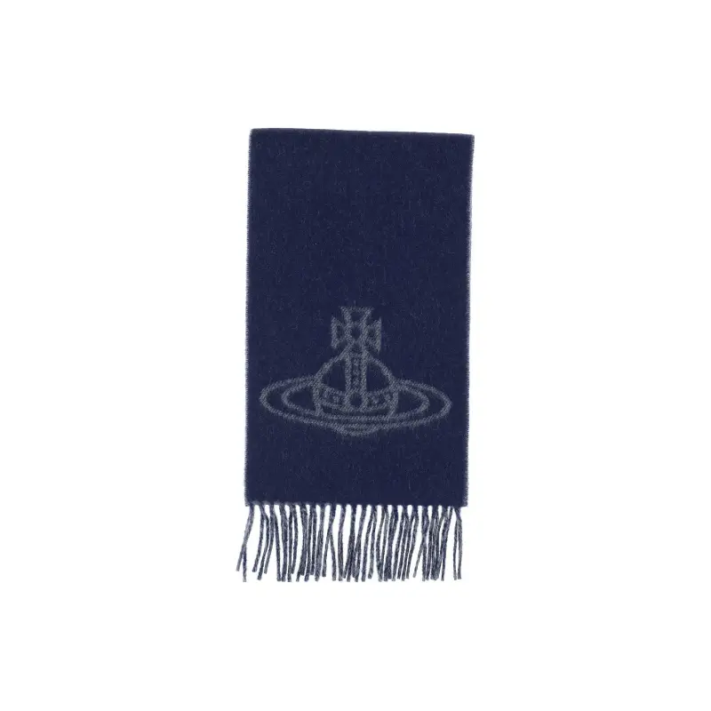 

Vivienne Westwood Вязаный шерстяной шарф унисекс синий, Blue