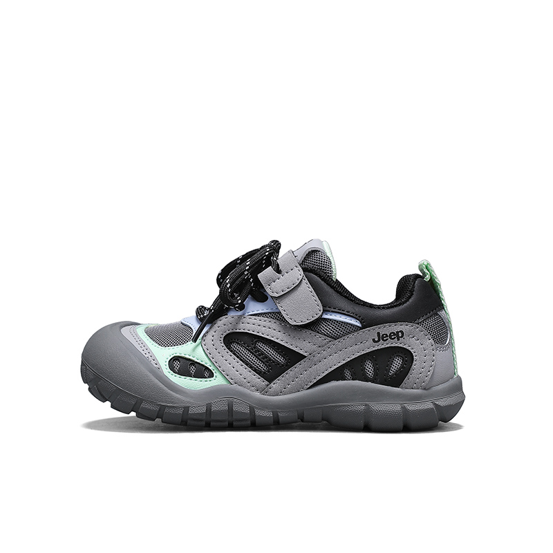 

Slip Resistant, Abrasion Resistant, легкие амортизирующие, тихие поддерживающие низкие детские кроссовки Lifestyle Jeep, chess серый/army зеленый