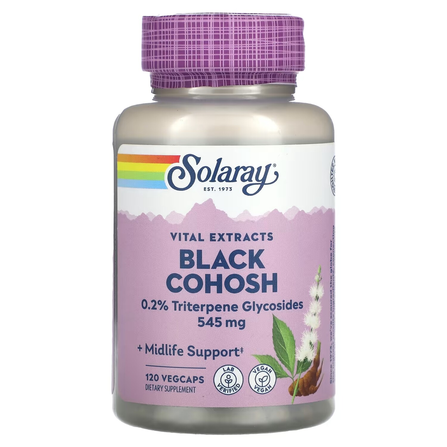 

Solaray Vital Extracts Black Cohosh 545 мг 120 растительных капсул