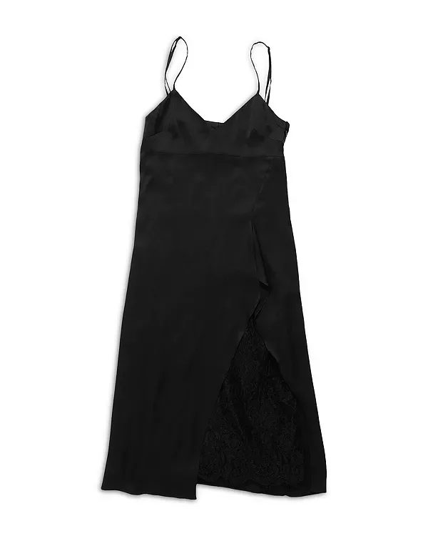 Платье с кружевной вставкой Acne Studios, Black