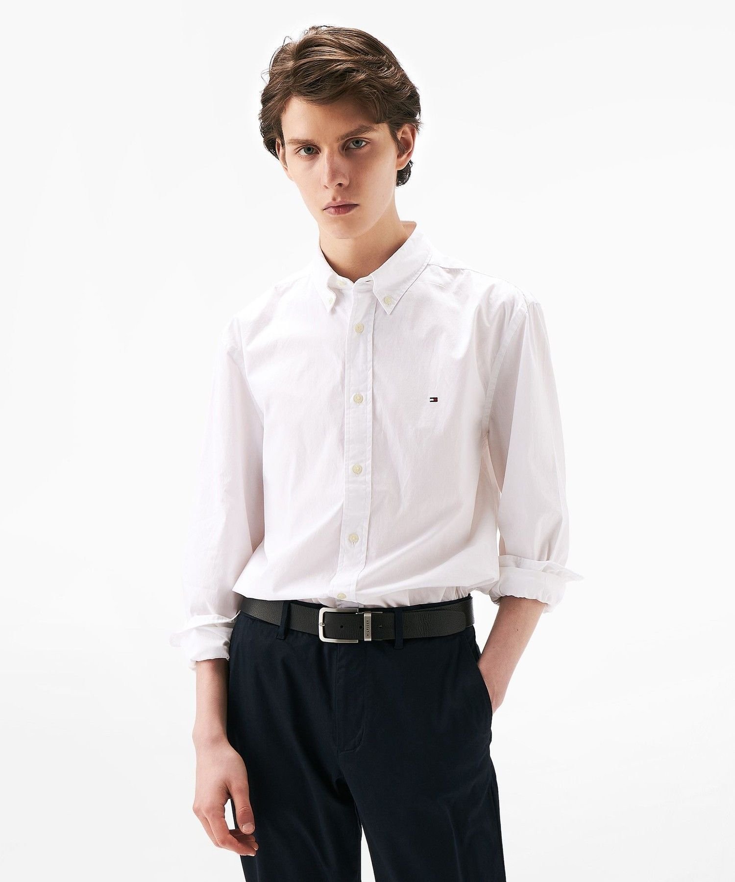 Рубашка из поплина Coreflex однотонная TOMMY HILFIGER, White YBR