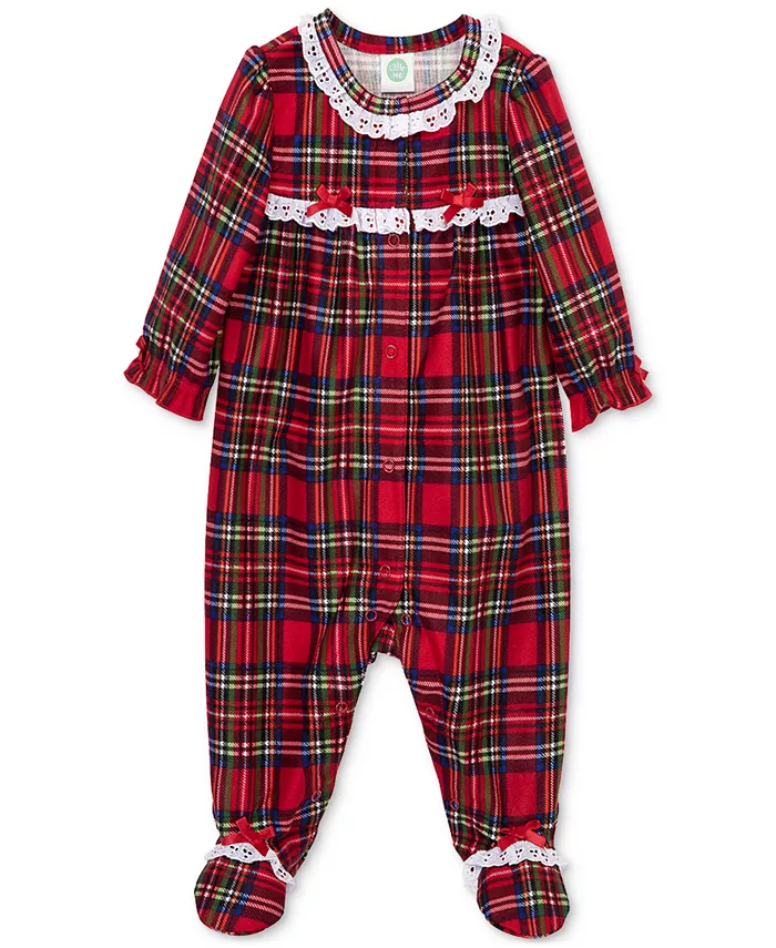 

Детский комбинезон в клетку с ножками для девочек Little Me