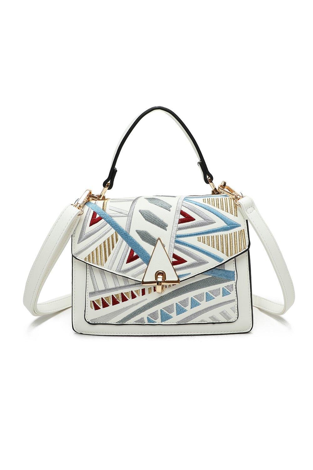 

Сумка-саквояж на плечо Rosefinch из искусственной кожи с тканой отделкой и верхней ручкой Fontanella Fashion, белый, Зеленый, Сумка-саквояж на плечо Rosefinch из искусственной кожи с тканой отделкой и верхней ручкой Fontanella Fashion, белый