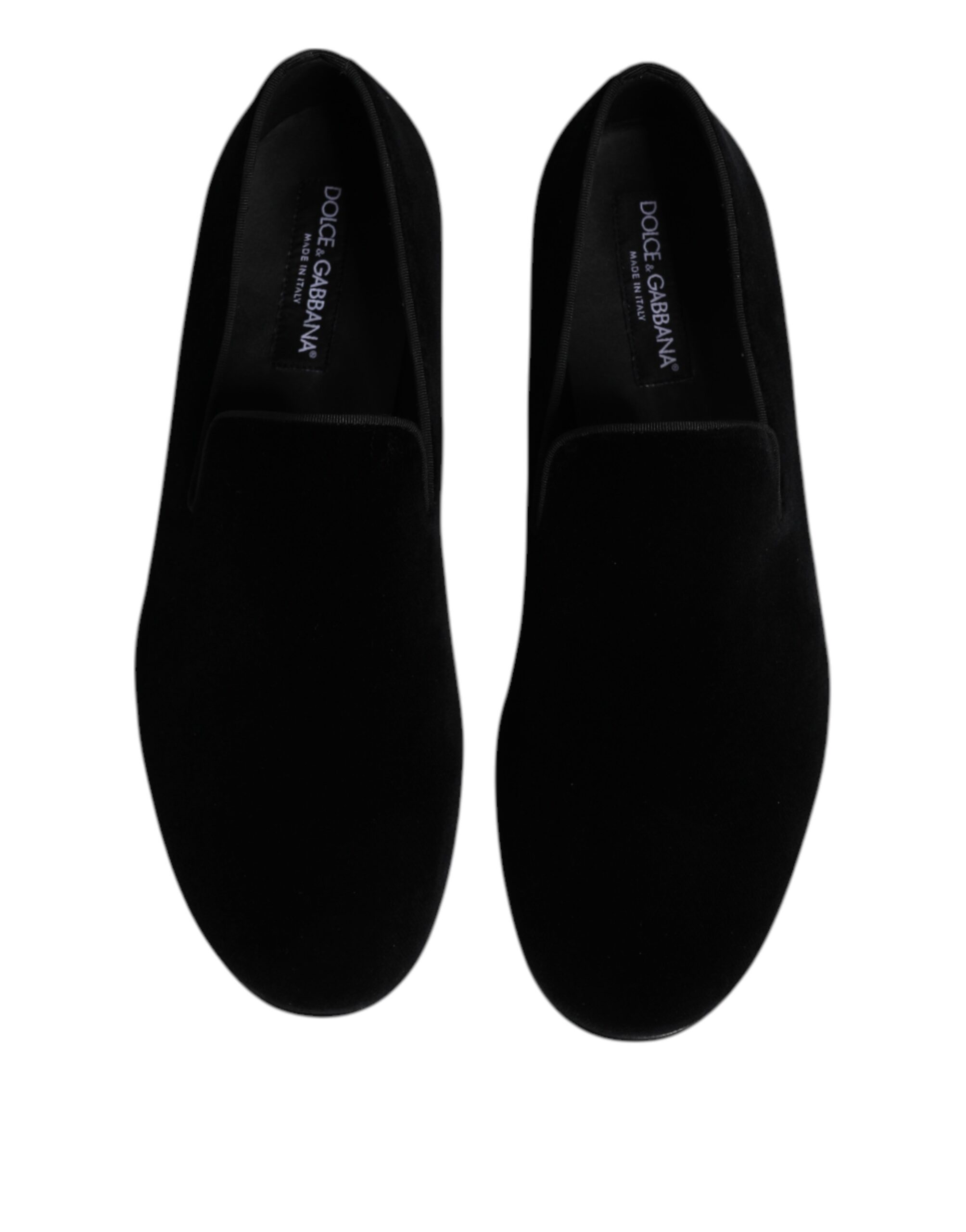 Черные бархатные туфли-лоферы Slip On, формальная обувь Dolce & Gabbana, Black — фото 3