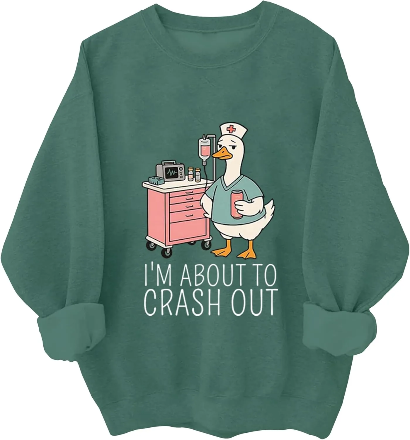 

Толстовка Silly Goose Nurse I'm About To Crash Out с длинным рукавом Kzggs