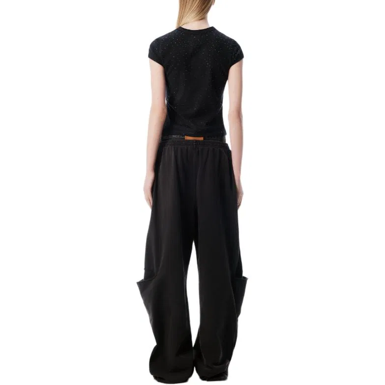Футболка Logo Baby Rhinestone Alexander Wang, Black — фото 4