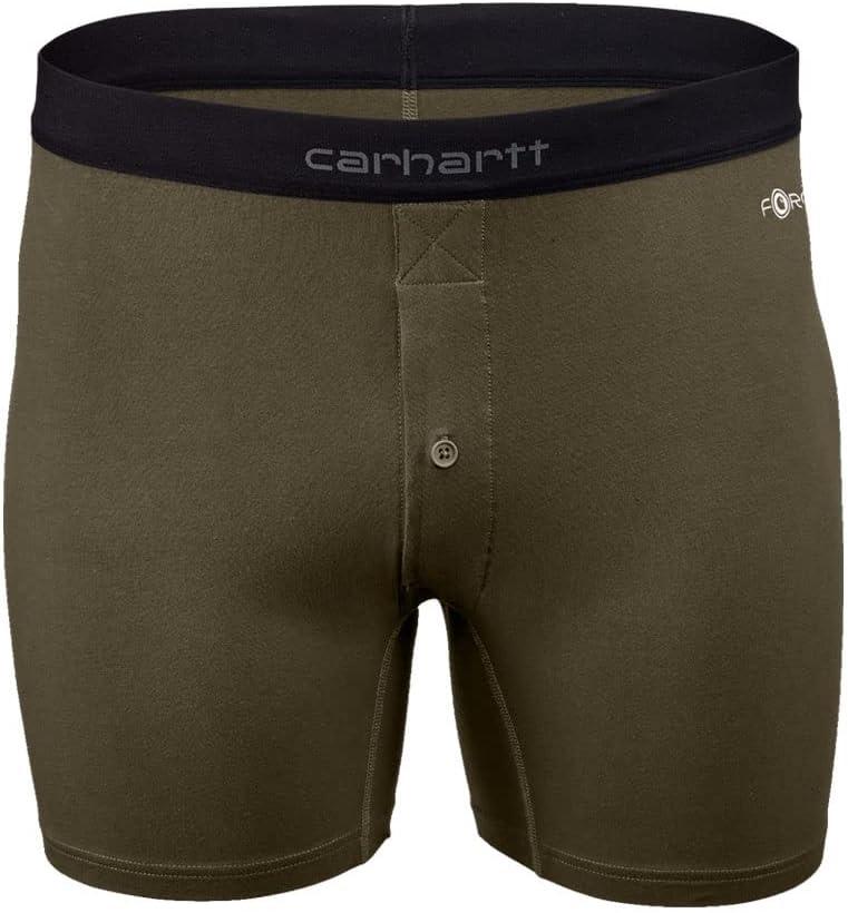 

Carhartt Men's UU0174M Force 5-дюймовые боксеры из стрейч-хлопка на пуговицах, Burnt Olive