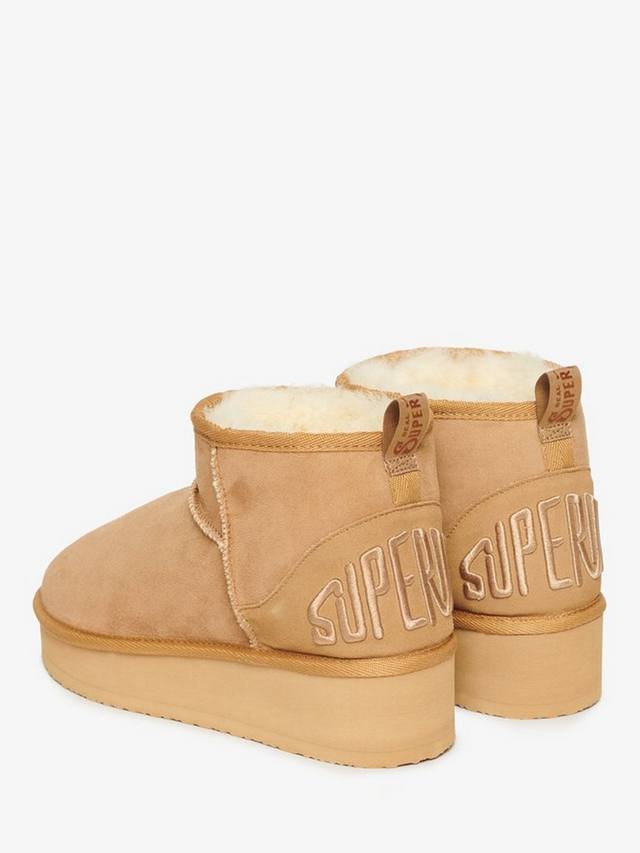 Замшевые ботинки sherpa flatform на плоской подошве Superdry, цвет Light Tan — фото 4