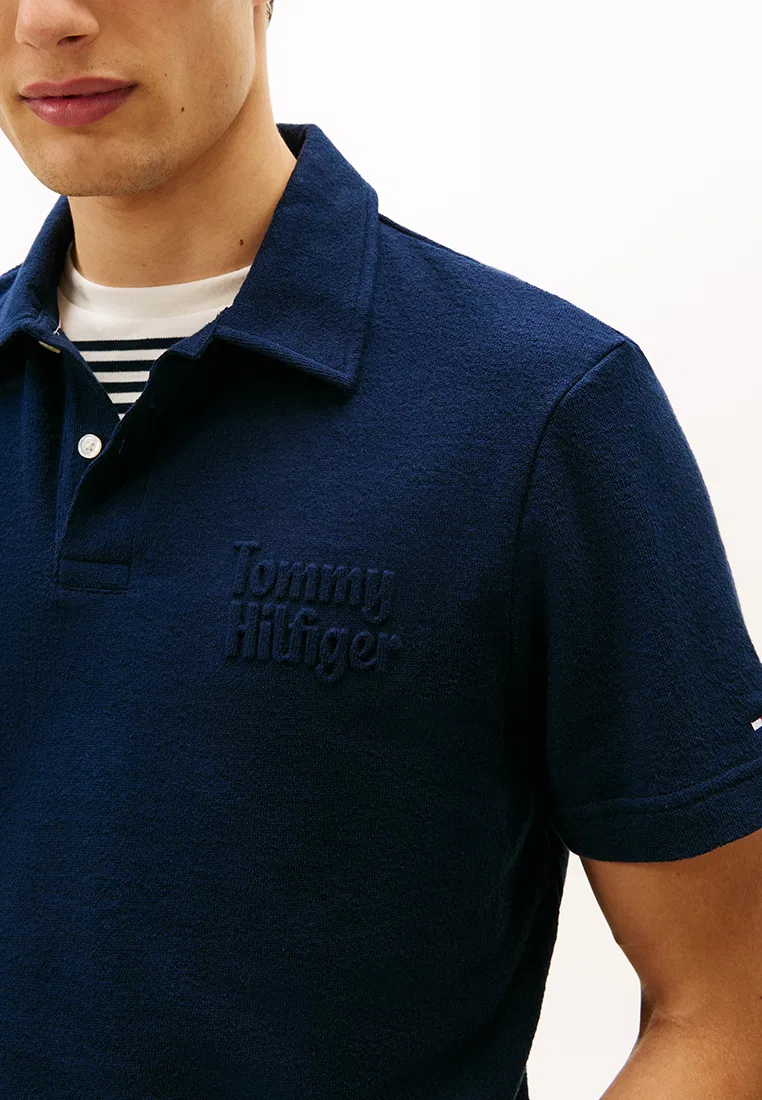 Поло с вышивкой, Reverse Terry, TH Mainline Tommy Hilfiger, темно-синий — фото 3