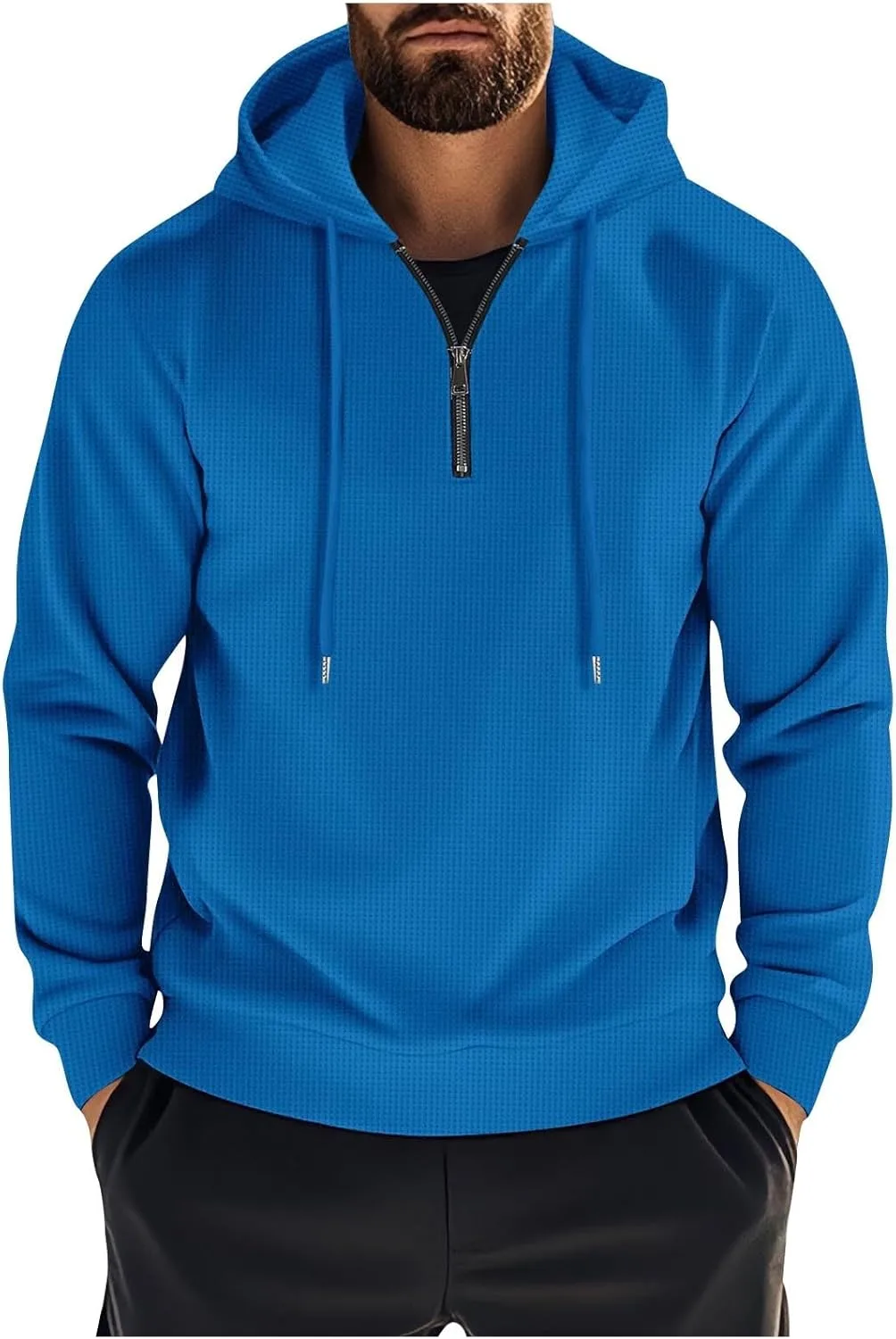 

Мужская толстовка с капюшоном и четвертью молнии