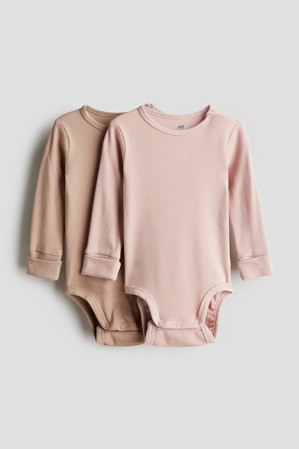 

Набор из 2 боди с длинными рукавами, которые растут вместе с вами. H&M, розовый