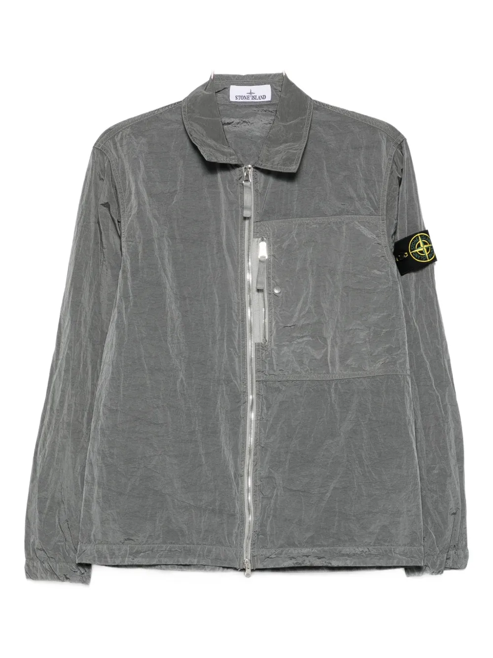 

Куртка-рубашка с накладным карманом на молнии Stone Island, серый