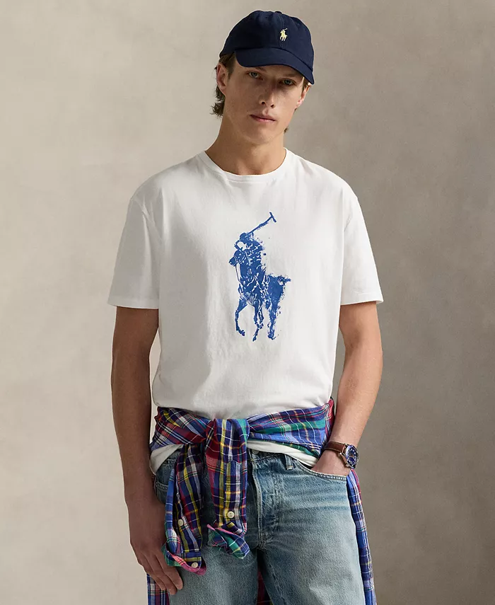 

Мужская футболка Classic-Fit Big Pony Jersey Polo Ralph Lauren, слоновая кость/кремовый
