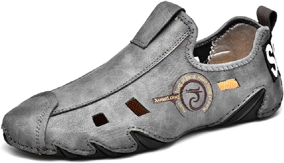 

Мужские повседневные лоферы, нескользящие комфортные дышащие ботинки, регулируемые летние водонепроницаемые пляжные туфли Asifn, серый