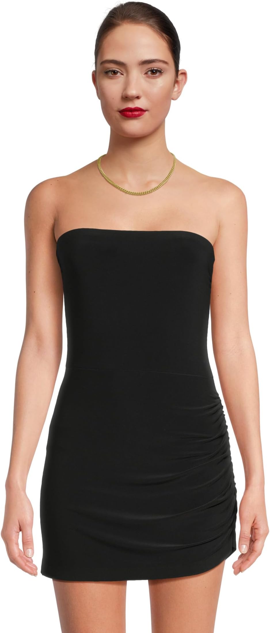 

Платье Norma Kamali Strapless Side Drape Pickleball Dress, черный