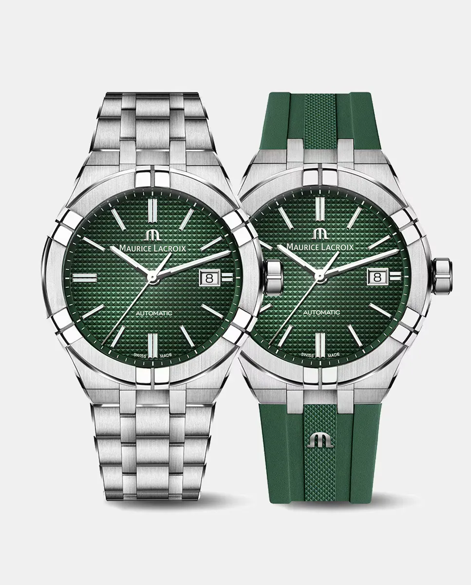 

Aikon AI6008SS00F630D Автоматические мужские часы из зеленой резины Maurice Lacroix, зеленый