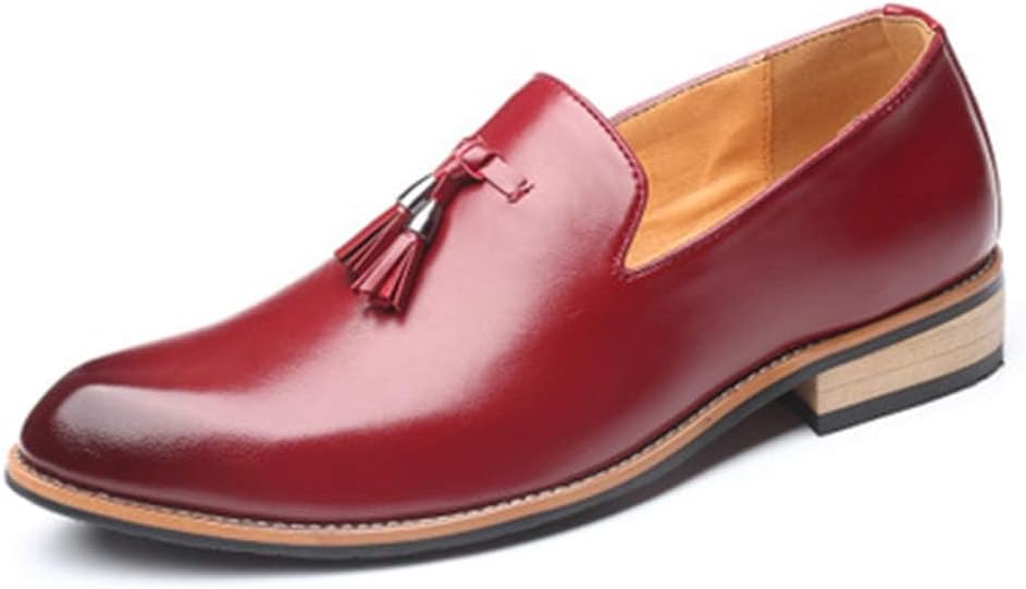 

Мужские кожаные лоферы Asifn большого размера для бизнеса и повседневной носки, удобные прогулочные ботинки, красный