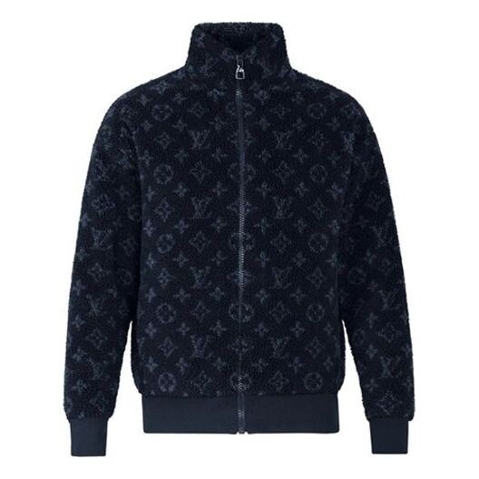

Куртка lv monogram jacquard fleece zip-through jacket blue Louis Vuitton, синий
