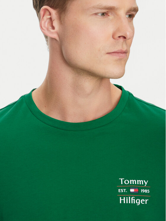 Футболка обычного кроя Stack MW0MW38622 Tommy Hilfiger, зеленый — фото 4