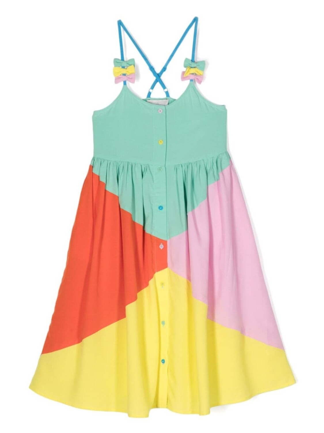 

Stella McCartney Kids платье в стиле колор-блок с бантом, зеленый