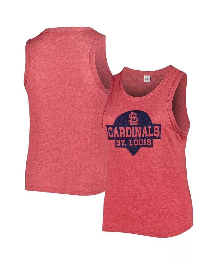 

Женская красная майка St. Louis Cardinals большого размера из трехслойной ткани с высоким воротником Soft As A Grape