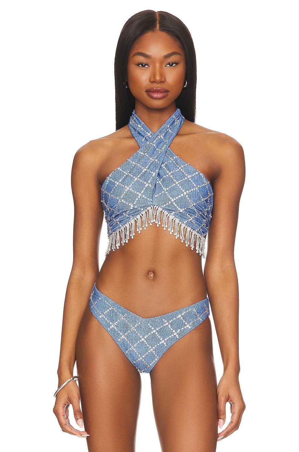 

Топ бикини BEACH RIOT x REVOLVE Jessica, цвет Denim