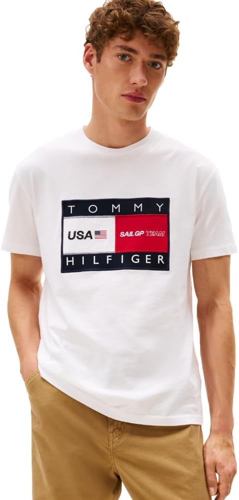 

Мужская футболка Tommy Hilfiger Tommy X US Sail GP Team с круглым вырезом и принтом, Ecru, Бежевый, Мужская футболка Tommy Hilfiger Tommy X US Sail GP Team с круглым вырезом и принтом, Ecru