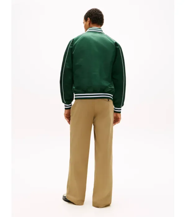 Атласная куртка-бомбер VARSITY loose fit Tommy Hilfiger, бутылочно-зеленый — фото 3
