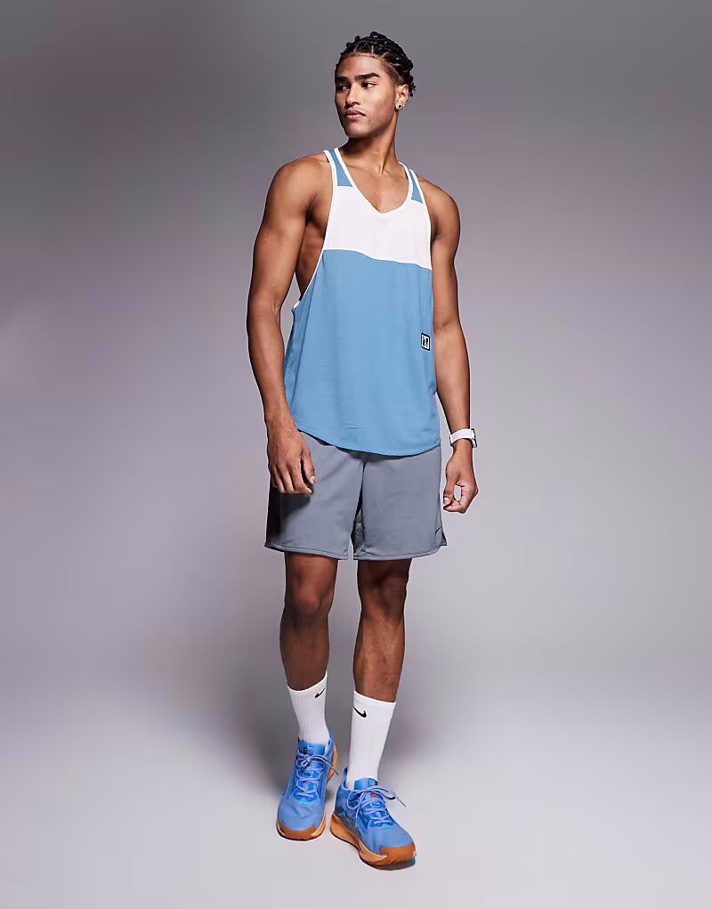 Майка Nike Training Heritage синего цвета — фото 2