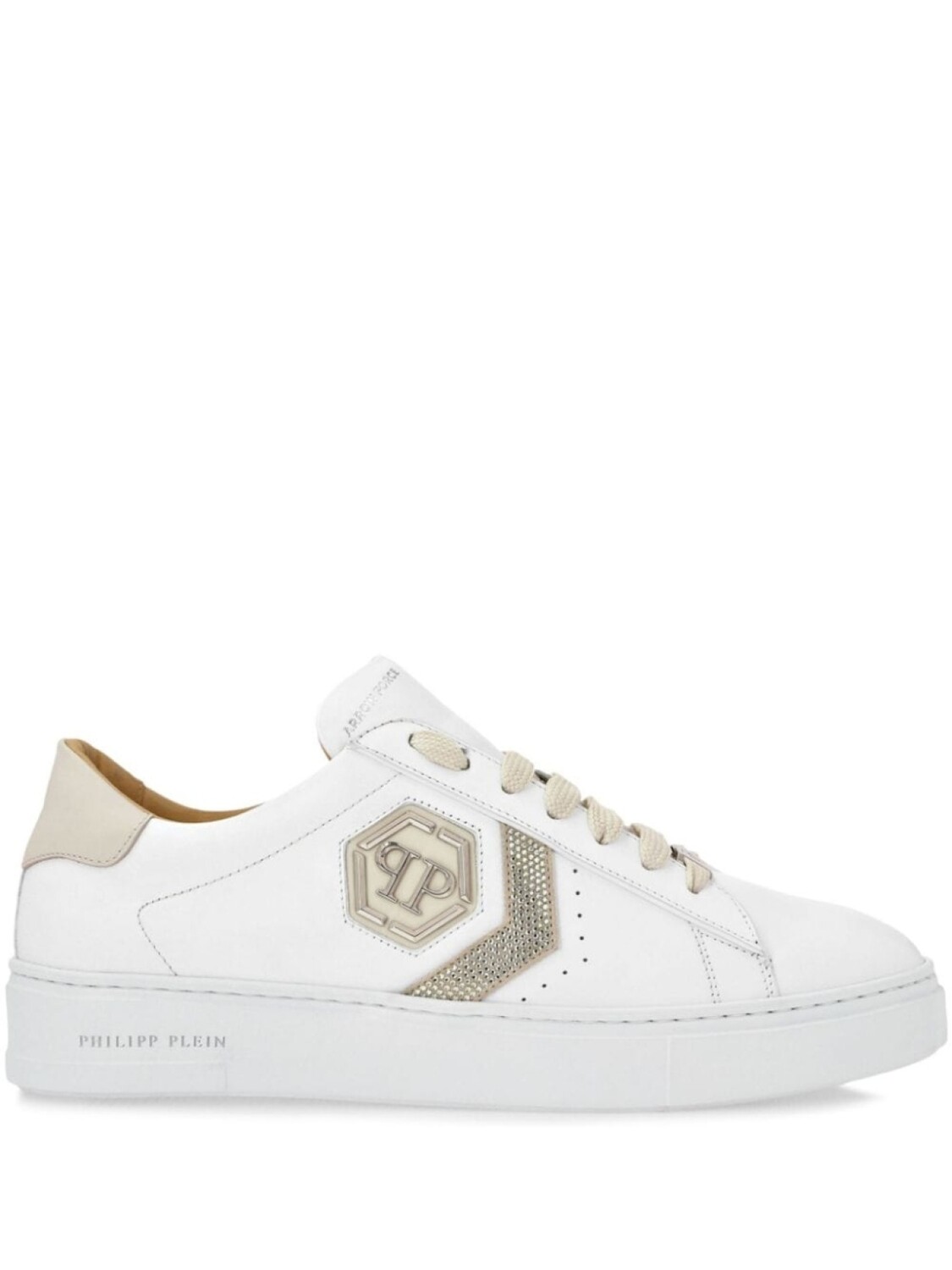

Philipp Plein кроссовки из кожи Crystal Hexagon, белый